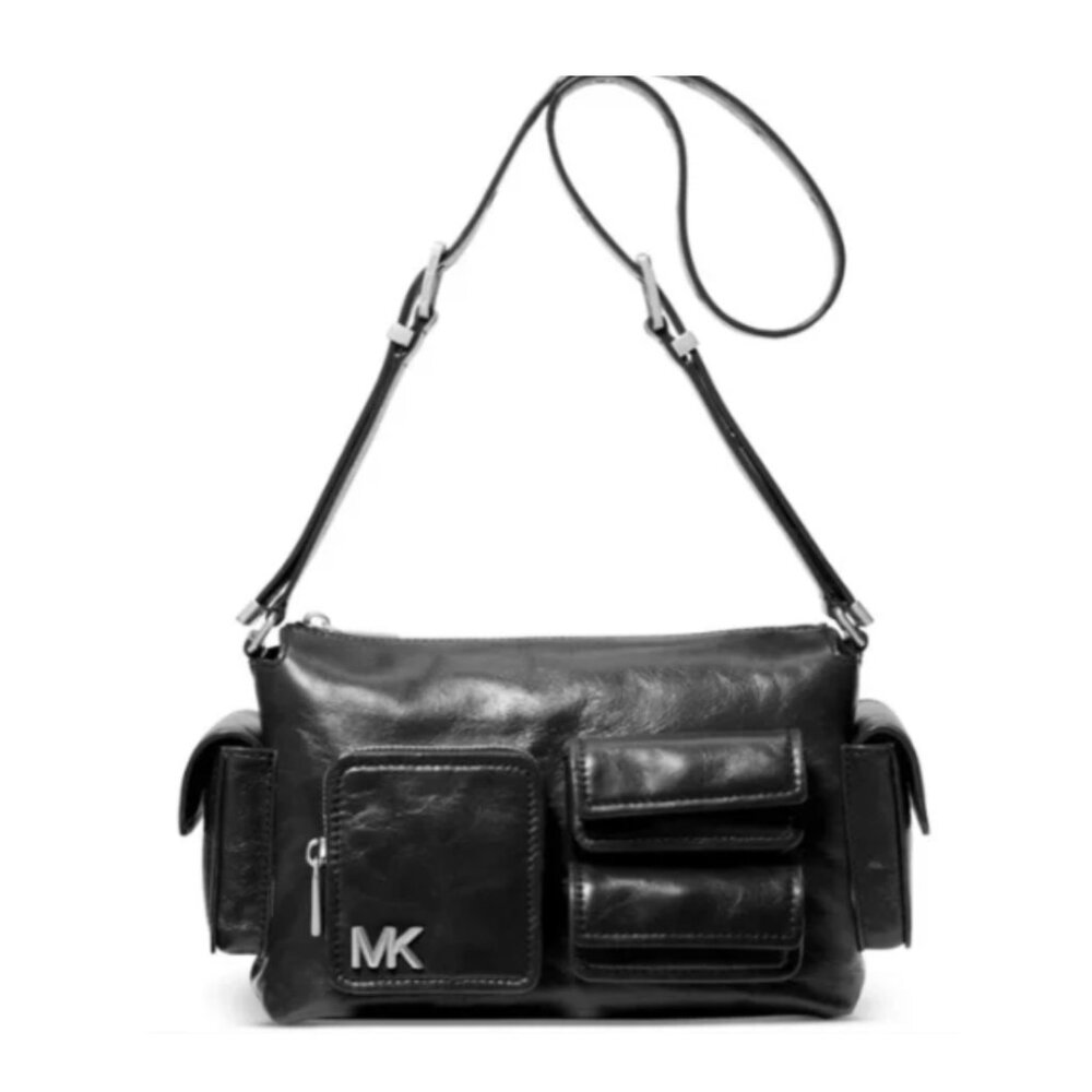 MICHAEL KORS PATENT LEATHER BLACK CROSSBODY BAG